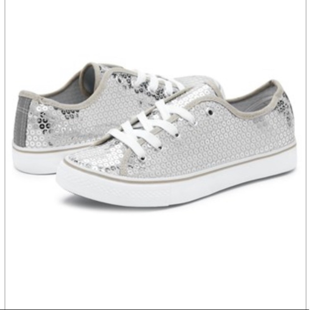 ✨balera Silver rubber sole converse-style shoes
